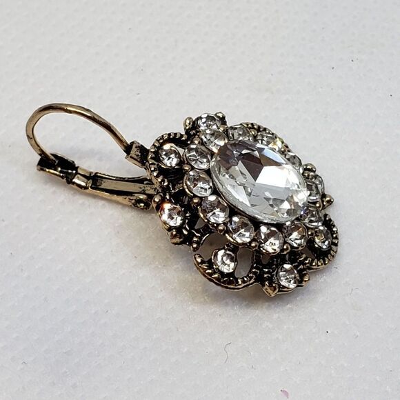 VINTAGE-LOOK Lever-back Gemstone Earrings - Picture 4 of 6